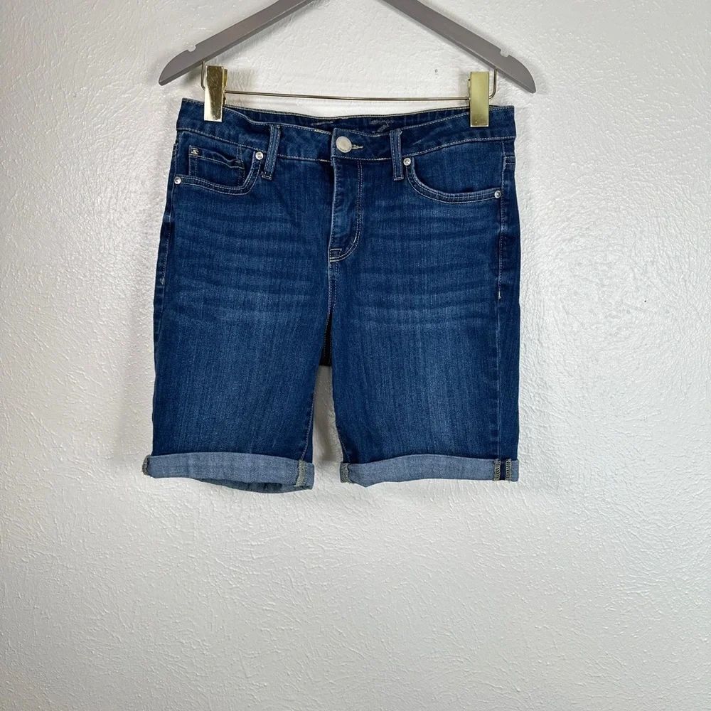 Seven sunset Bermuda roll up denim jorts shorts size 8 - Picture 1 of 4